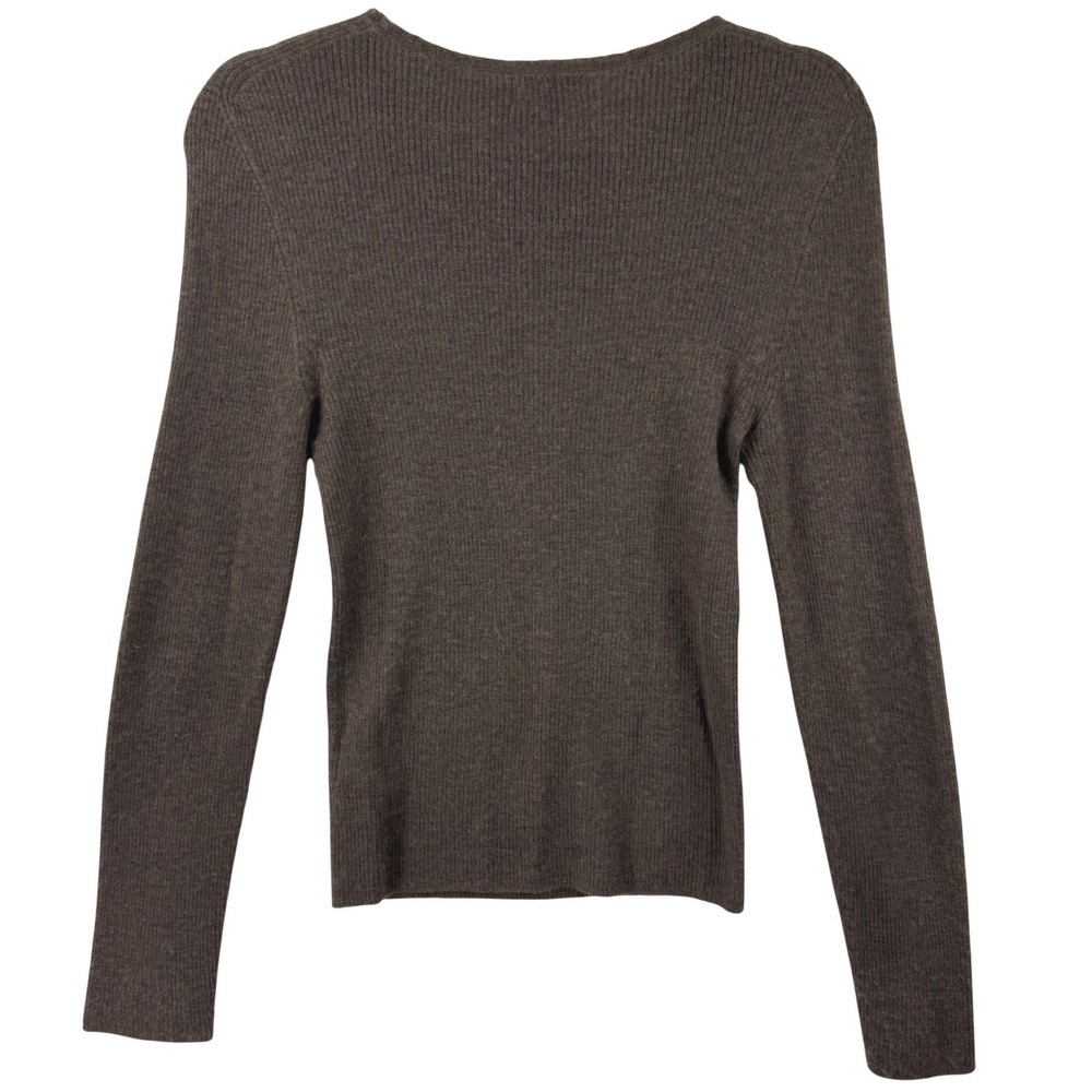 Quince Sweater Womens Small Brown Featherweight Cashmere Ribbed Crewneck Soft - Picture 3 of 14